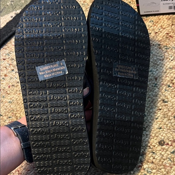 Corkys Navy and Black Flip Flop Sandals - Picture 4 of 5